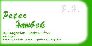 peter hambek business card